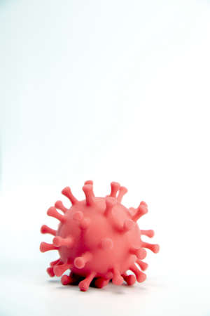 Virus, bacterium on white background, pandemic virus outbreak background with copy space. , medical health conceptの写真素材