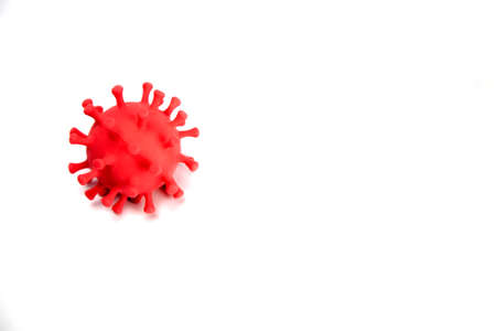 Virus, bacterium on white background, pandemic virus outbreak background with copy space., medical health conceptの写真素材