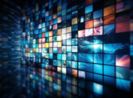 Virtual data background, binary code information bit on computer,binary beams,digital space . technology graphic design background concepts,binary matrix background. scientific technology crypto blurred colorfulの素材