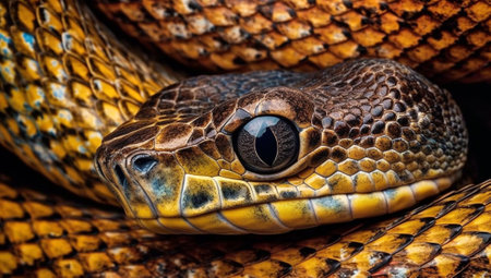 Python Snake portrait background, macro closeup of beautiful snake, wildlife,animal concept colorfulの素材