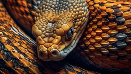Python Snake portrait background, macro closeup of beautiful snake, wildlife,animal concept colorfulの素材