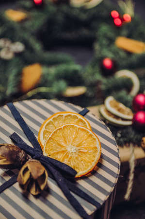 Festive holiday decorations and gifts, Christmas time atmosphere around