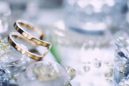 jewelry and luxury gift for her styled concept - gold, diamond and pearl jewellery beautiful set