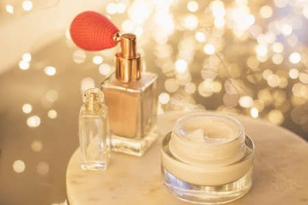 luxury cosmetic products, anti-age moisturizer - beauty, cosmetics and skincare styled conceptの写真素材