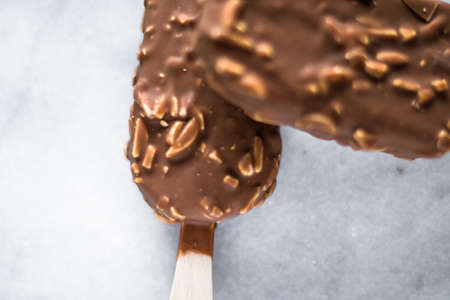 chocolate almond ice cream - pastry and sweet food styled concept