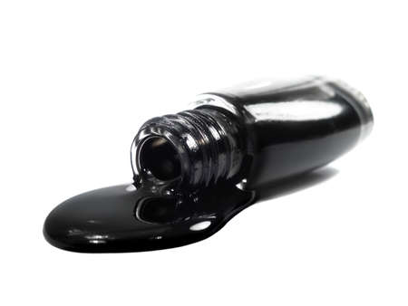 black nail polish - beauty, make-up and cosmetics styled concept, elegant visualsの写真素材