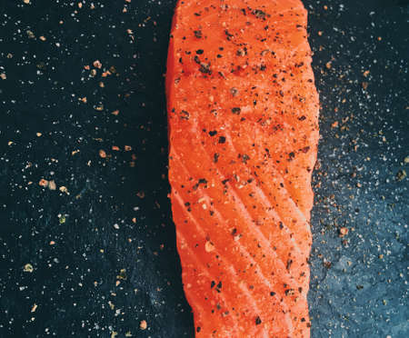 raw marinated salmon - healthy eating and mediterranean cuisine recipes styled concept, elegant visualsの写真素材