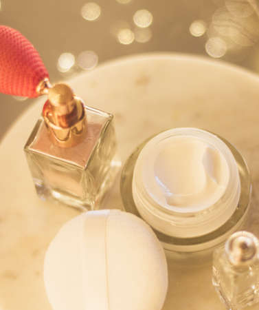 luxury cosmetic products, anti-age moisturizer - beauty, cosmetics and skincare styled concept,...