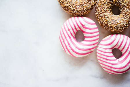 colorful donuts - pastry and sweet food styled concept, elegant visualsの写真素材