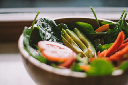 green vegetarian salad - diet and healthy eating recipes styled concept, elegant visualsの写真素材