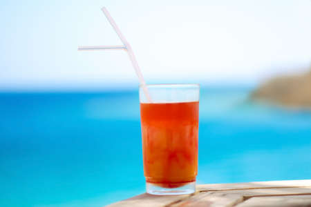 drinks, cocktails and celebration styled concept - sweet cocktail on the beach, summertime, elegant visualsの写真素材