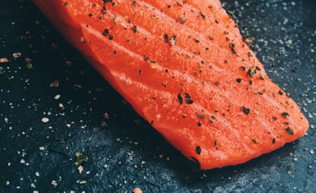 raw marinated salmon - healthy eating and mediterranean cuisine recipes styled concept, elegant visualsの写真素材