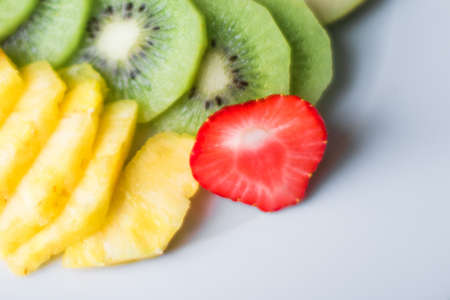 fruit plate served - fresh fruits and healthy eating styled concept, elegant visualsの写真素材