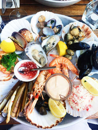 seafood mix - healthy eating and mediterranean cuisine recipes styled concept, elegant visualsの写真素材