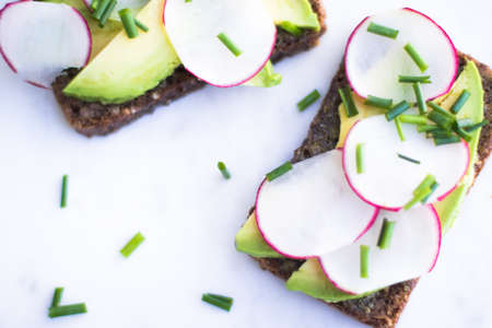 vegetable sandwich - healthy snacks and homemade food styled concept, elegant visualsの写真素材