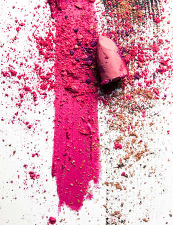 crushed make-up products - beauty and cosmetics styled concept, elegant visualsの写真素材