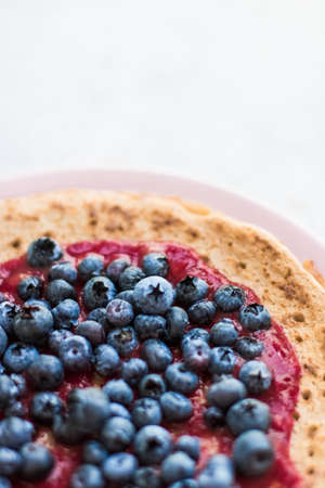 pastry dessert with blueberries - rustic cuisine recipes styled concept