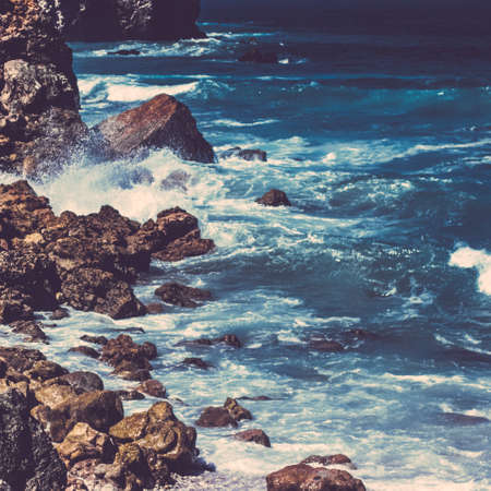 View of a beautiful coastline, Atlantic ocean in Europe  - travel, vacation and summer concept. Your perfect holiday destinationの写真素材