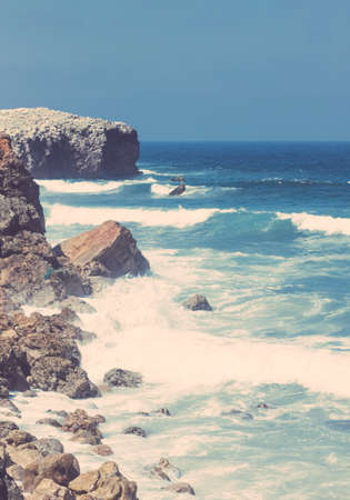 View of a beautiful coastline, Atlantic ocean in Europe  - travel, vacation and summer concept. Your perfect holiday destinationの写真素材