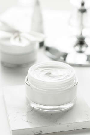 Beauty, anti-age cream and body care concept - Luxury skincare cosmetics in a bathroomの写真素材