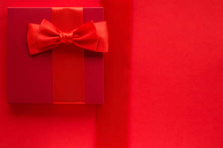 Romantic celebration, lifestyle and birthday present concept - Luxury holiday gifts on redの写真素材