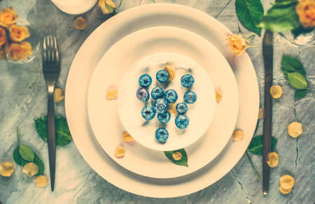 Wedding party, event decoration and inspiration concept - Creative artsy table decor ideaの写真素材