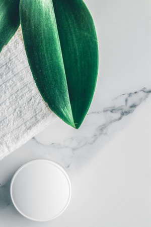 Skincare and body care, luxury spa and clean products concept - organic beauty cosmetics on marble,...