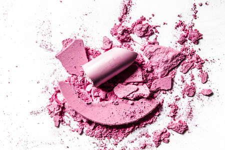 Beauty texture, cosmetic product and art of make-up concept - Crushed eyeshadows, lipstick and...