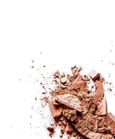 Beauty texture, cosmetic product and art of make-up concept - Crushed eyeshadows isolated on white...