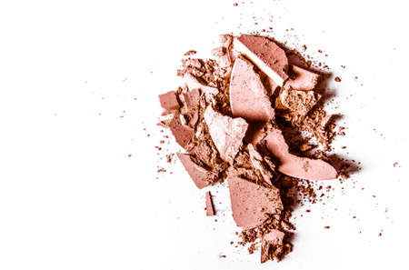 Beauty texture, cosmetic product and art of make-up concept - Crushed eyeshadows isolated on white backgroundの写真素材