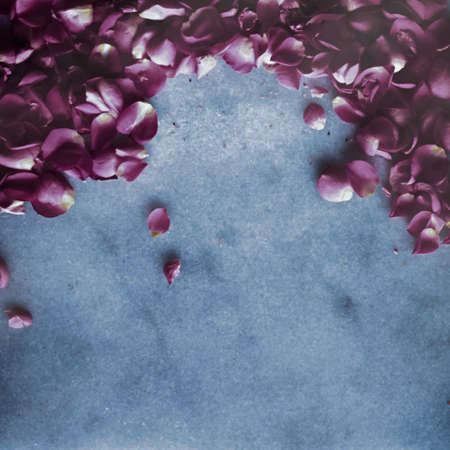 Art of flowers, wedding invitation and nature beauty concept - Rose petals on marble stone, floral backgroundの写真素材