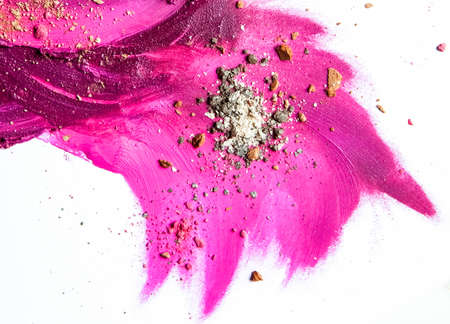 Beauty texture, cosmetic product and art of make-up concept - Artistic lipstick smudge and crushed...