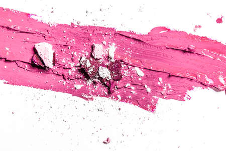 Beauty texture, cosmetic product and art of make-up concept - Artistic lipstick smudge and eyeshadow...