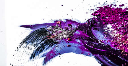 Beauty texture, cosmetic product and art of make-up concept - Artistic lipstick smudge and crushed eyeshadow as backgroundの写真素材