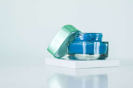 Facial treatment, anti aging skincare and spa concept - Beauty face cream mask, luxury moisturizing cosmetic productの写真素材