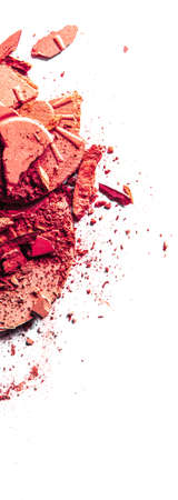 Beauty texture, cosmetic product and art of make-up concept - Crushed eyeshadows and powder isolated on white backgroundの写真素材