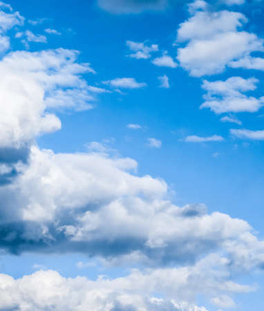 Nature backdrop, solar energy and spiritual concept - Blue sky background, white clouds and bright sunlightの写真素材