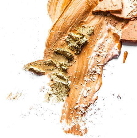 Beauty texture, cosmetic product and art of make-up concept - Crushed eyeshadow, powder and liquid...