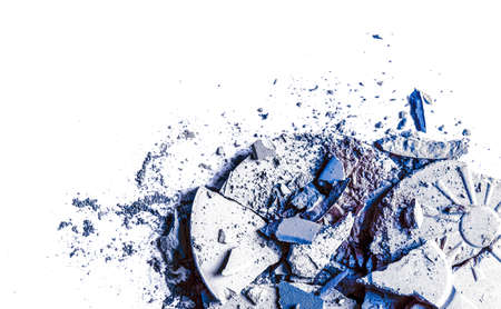 Beauty texture, cosmetic product and art of make-up concept - Crushed eyeshadows and powder isolated on white backgroundの写真素材