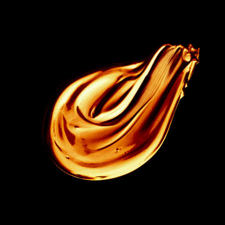 Art abstract, cosmetic product and hand painted design concept - Golden paint brush stroke texture...
