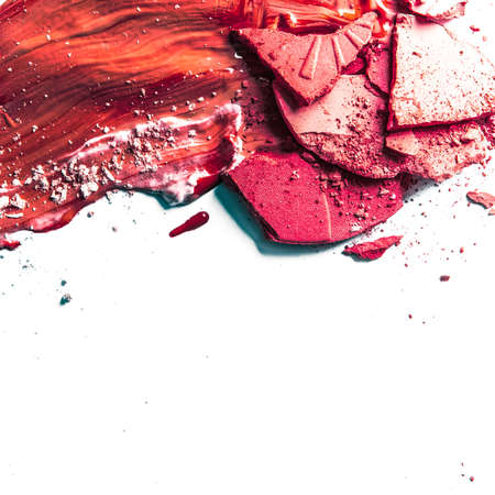 Beauty texture, cosmetic product and art of make-up concept - Crushed eyeshadow, powder and liquid...