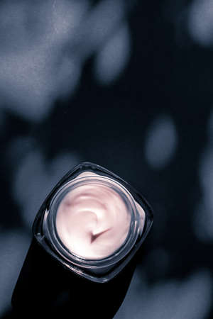 Anti-age moisturizer, luxe cosmetics and organic science concept - Moisturizing beauty face cream for sensitive skin, luxury spa cosmetic and natural clean skincare product on shadow backgroundの写真素材
