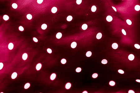 Fashion design, interior decor and vintage material concept - Classic polka dot textile background texture, white dots on red luxury fabric design patternの写真素材