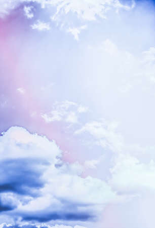 Magical dream, nature backdrop and spiritual holiday concept - Dreamy surreal sky as abstract art, fantasy pastel colours background for modern designの写真素材