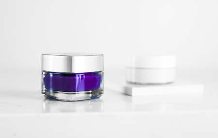 Luxe cosmetics, anti-age moisturizer and organic mask concept - Beauty complexion face cream for...
