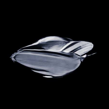 Beauty smear, cosmetics product and abstract liquid concept - Silver paint brush stroke texture...