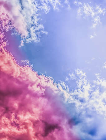 Magical dream, nature backdrop and spiritual holiday concept - Dreamy surreal sky as abstract art, fantasy pastel colours background for modern designの写真素材