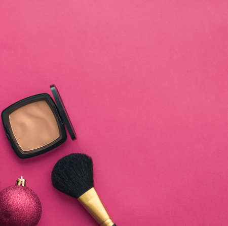 Cosmetic branding, fashion blog cover and girly glamour concept - Make-up and cosmetics product set...