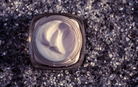 Cosmetic branding, sunscreen spf and facial care concept - Luxury face cream for healthy skin on...