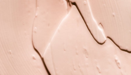 Glamour, branding and makeup art concept - Beige cosmetic texture background, make-up and skincare cosmetics product, cream, lipstick, moisturizer macro as luxury beauty brand, holiday flatlay designの写真素材